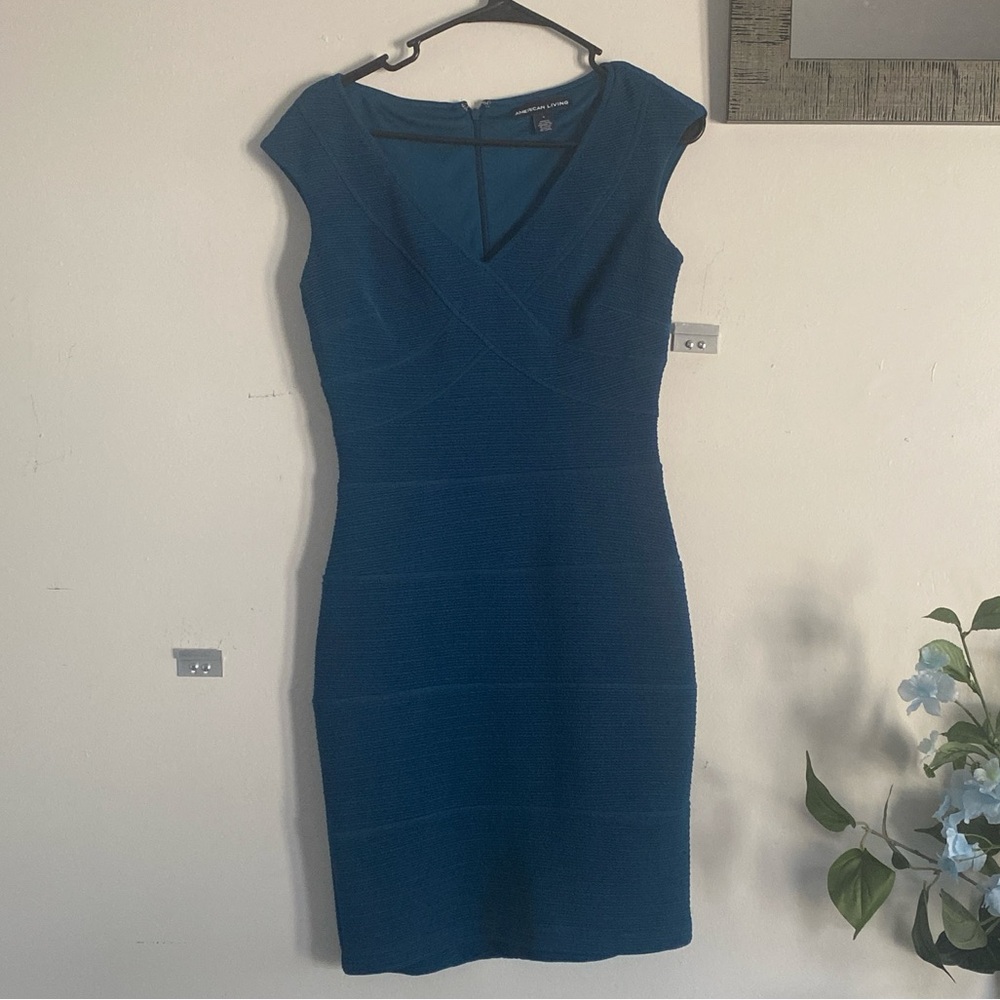 American Living Blue Cap Sleeve Mini Dress